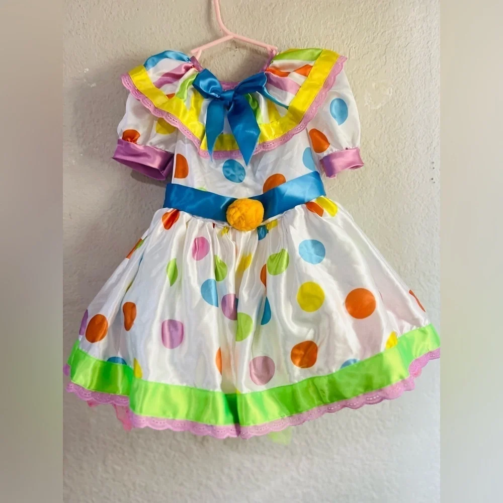 Rubies Toddler Girls Little Clown Girl Toddler Costume dress only size 4T